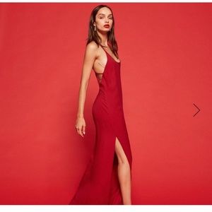REFORMATION Miguel Dress - Cherry Red L - Backless
